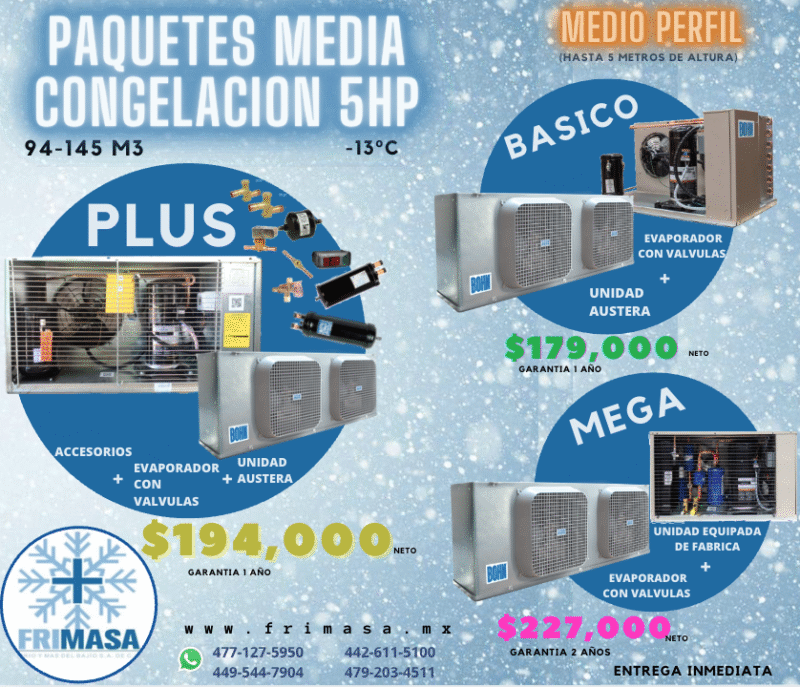 PAQUETES 5HP MEDIA CONGELACION MEDIO PERFIL